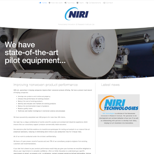 Previous NIRI website design