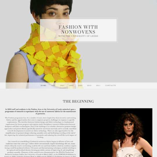 Fashion with Nonwovens website design