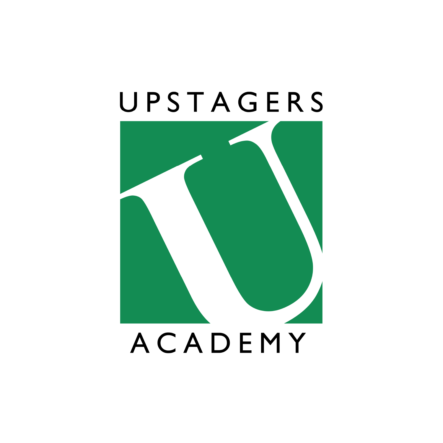 Upstagers Academy logo and brand identity