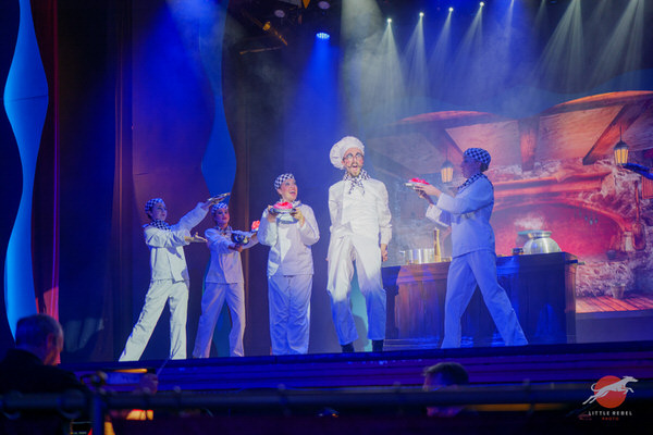 Chef Louis performing Les Poissons in an Upstagers production