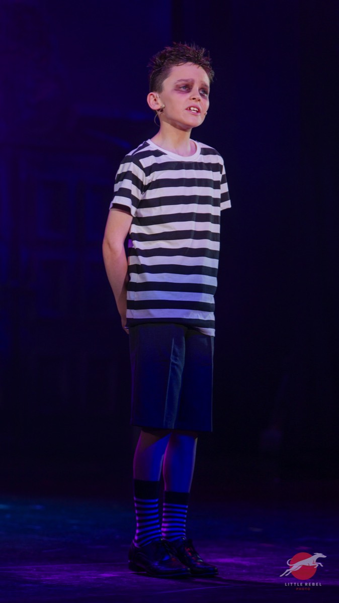 Pugsley Addams performing in Upstagers’ The Addams Family musical