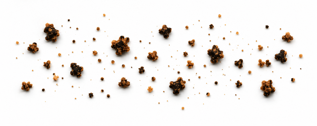 A scattering of cookie crumbs